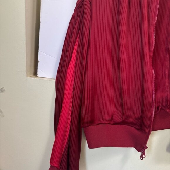 Aritzia Golden TNA NEW Bailer Pleated Oversize Balloon Track Bomber Jacket Satin - Picture 11 of 16